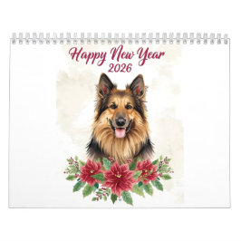 Calendario Happy New Year 2026 Dog Art