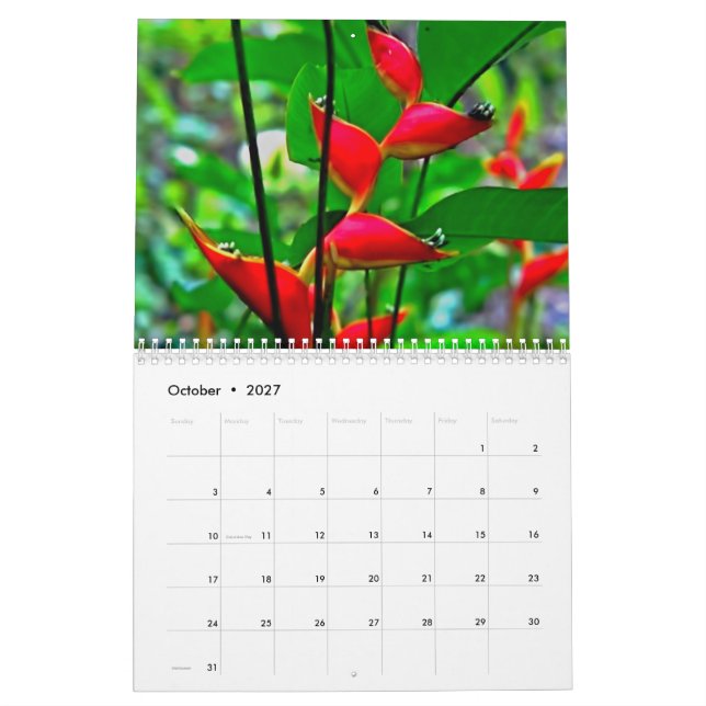 Calendario hawaiano de la naturaleza (Oct 2027)