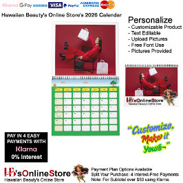 Calendario Hawaiian Beauty's Online Store (HB's Online Store)