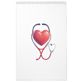 Calendario Heart & Stethoscope Notebook | Medical School & Nu