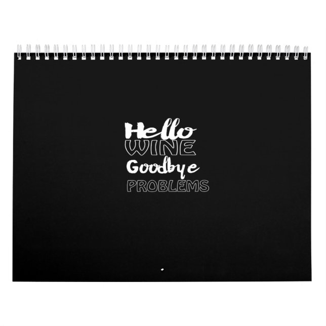 Calendario hello wine goodbye problems (Tapa)