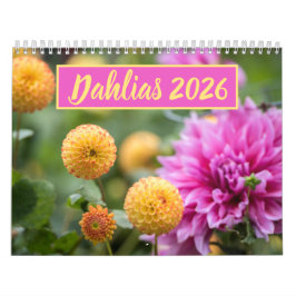 Calendario Hermosa fotografía floral de Dahlias