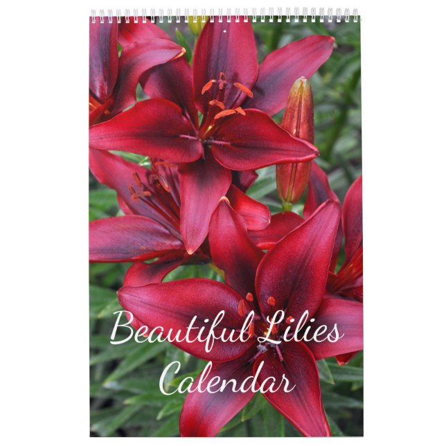 Calendario Hermosa huella floral de lirios (Tapa)