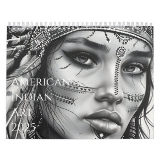 Calendario Hermosa obra de arte indio estadounidense en 2025