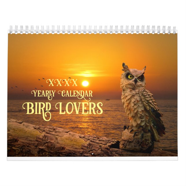 Calendario Hermosas aves Natura Animales Avian (Tapa)