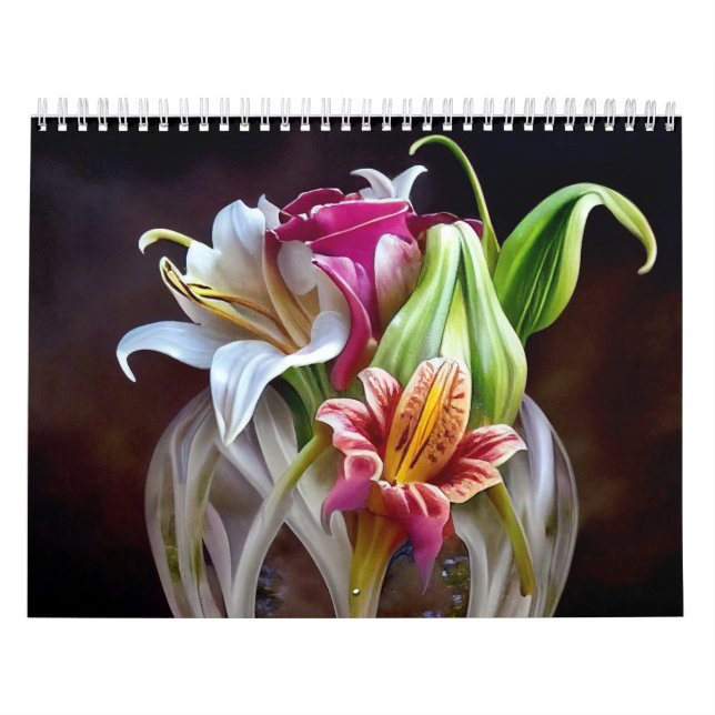Calendario Hermosas imágenes de flores de IA King Protea Lili (Tapa)