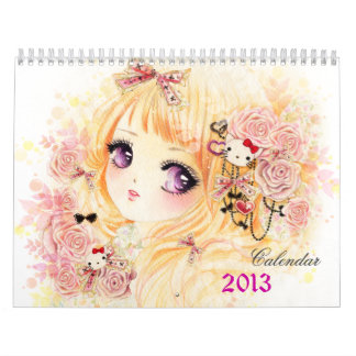 Calendario hermoso 2013 de los chicas del animado