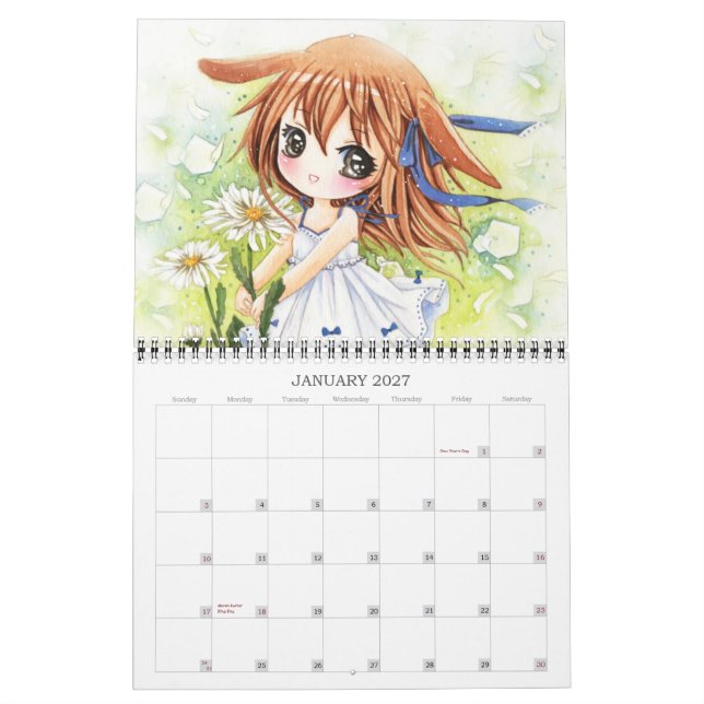 Calendario hermoso 2013 de los chicas del animado (Jan 2027)
