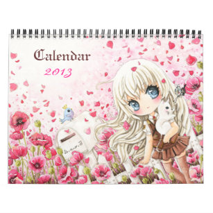 Calendario hermoso 2013 de los chicas del chibi