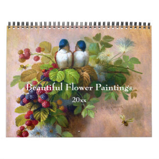 Calendario Hermoso Bella Artes de pintura de flores