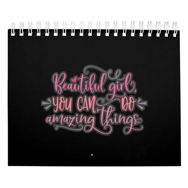Calendario Hermoso Chica que puedes hacer cosas asombrosas (Tapa)