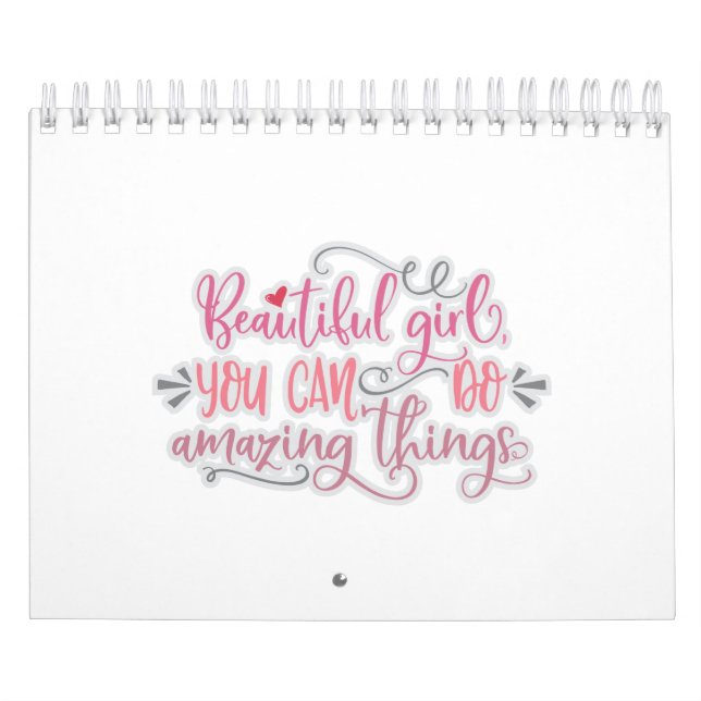 Calendario Hermoso Chica que puedes hacer cosas asombrosas (Tapa)