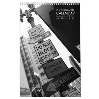 Calendario hermoso de la foto de B&W - vino de