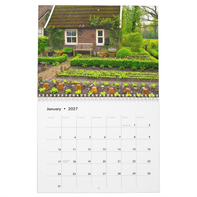 Calendario hermoso de los jardines 2013 (Jan 2027)