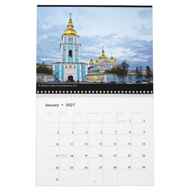 Calendario hermoso de Ucrania 2014 (Jan 2027)