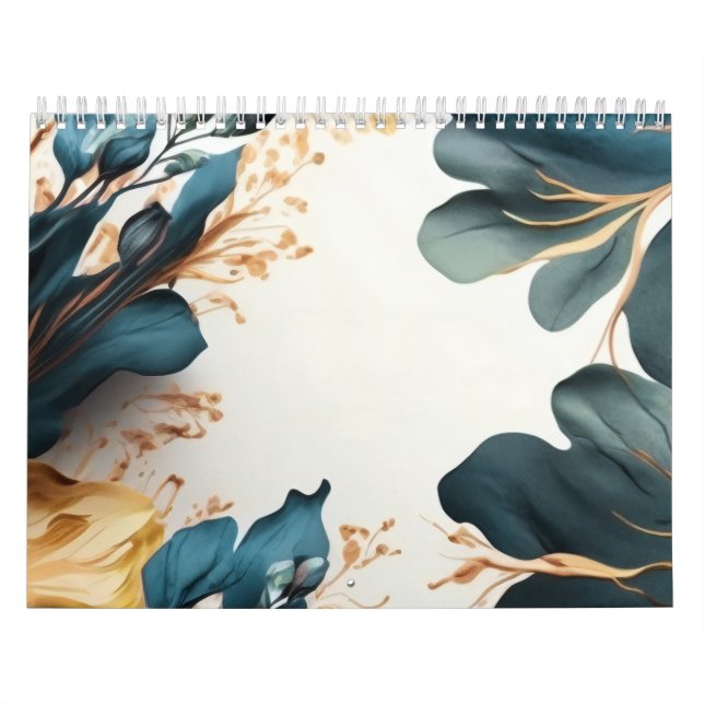 Calendario Hermoso floral acuarela (Tapa)