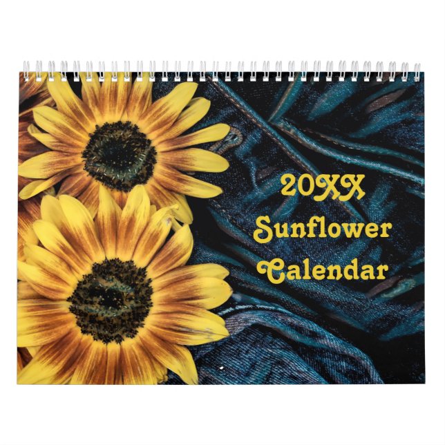 Calendario Hermoso país rústico amarillo girasol 2024 (Tapa)