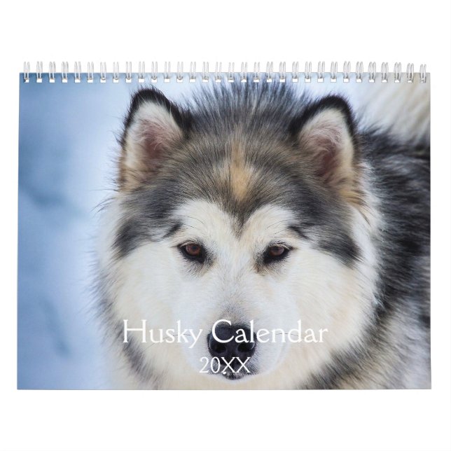 Calendario Hermoso Perro Husky (Tapa)