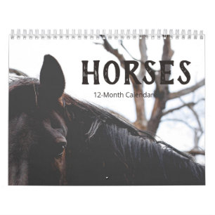 Calendario Hermosos Caballos Medio de 12 Meses