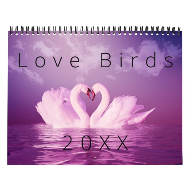 Calendario Hermosos Cisnes Amores Hermosos Aves Fotografía (Tapa)