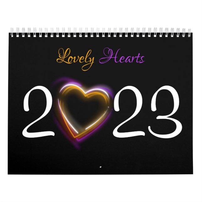 Calendario Hermosos Corazones Románticos 2023 (Tapa)