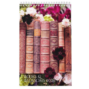 Calendario Hermosos libros antiguos y flores - Amantes del li