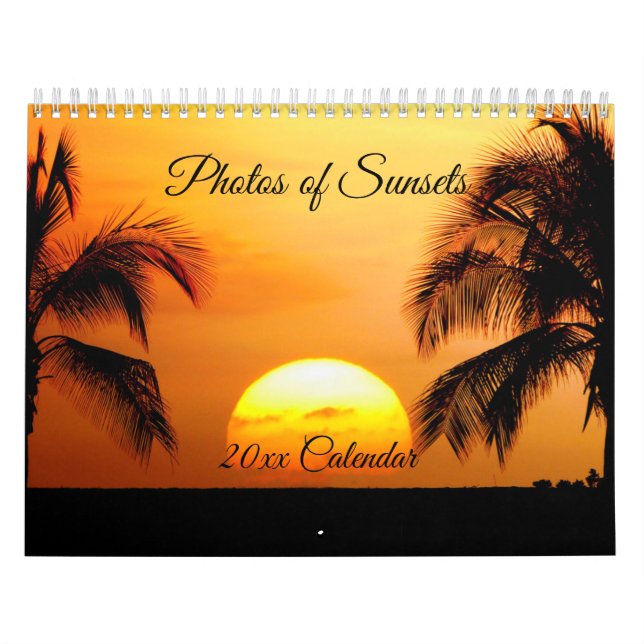 Calendario Hermosos Sunsets Playas Oceans Palmas (Tapa)