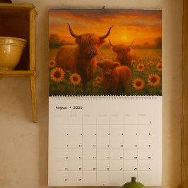 Calendario Highland Cow Calendar