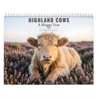 Calendario Highland Cows 2027 Shaggy Cow Farmhouse Decor