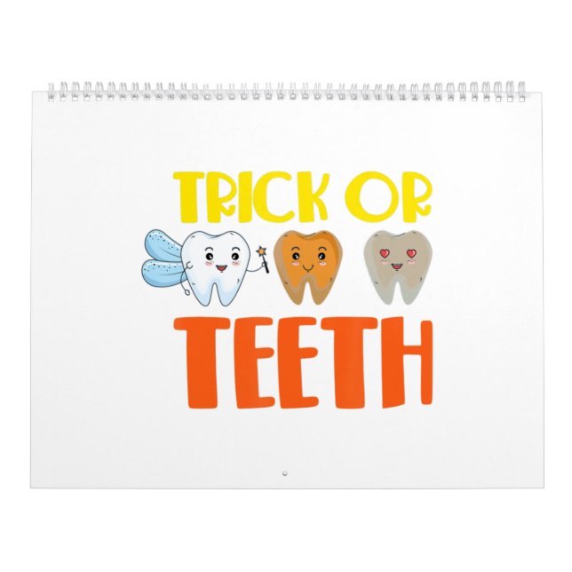 Calendario Higienista Dental Dentista Trick O Teeth Halloween (Tapa)