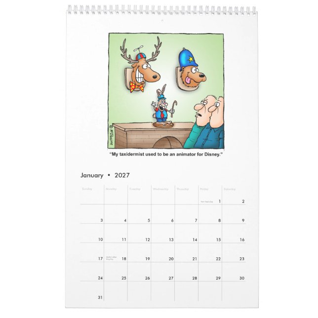 Calendario hilarante del dibujo animado de la caza (Jan 2027)