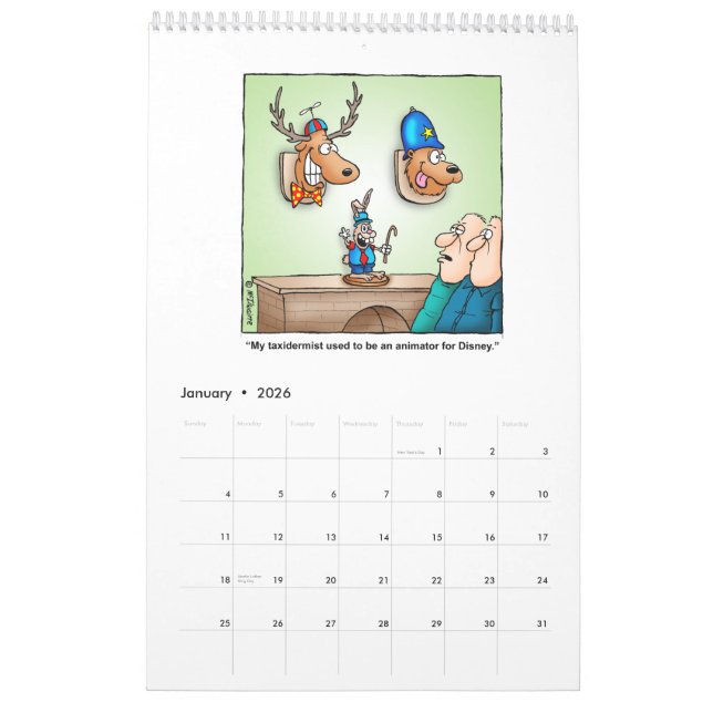 Calendario hilarante del dibujo animado de la caza (Jan 2026)