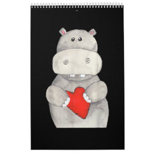 Calendario Hippopótamo cutáneo  Love Hippo
