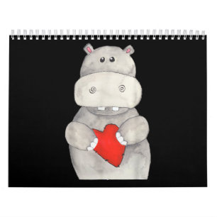 Calendario Hippopótamo cutáneo  Love Hippo