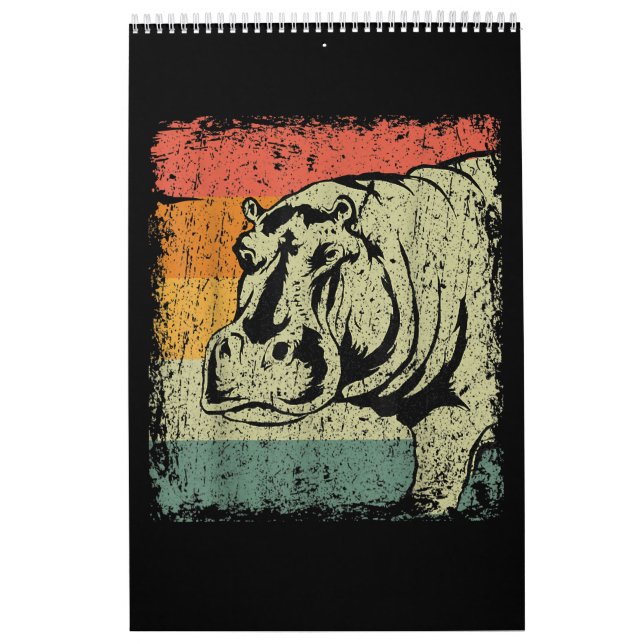Calendario Hippopótamo Hippo Realmente Vintado| Hippo Lover (Tapa)