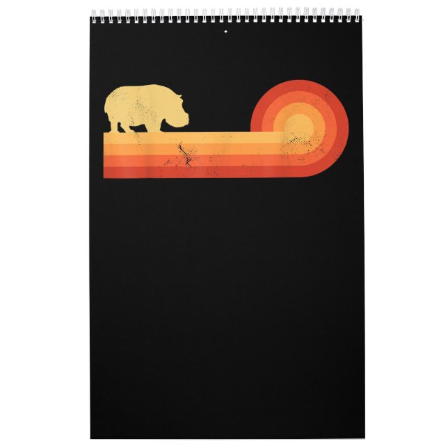 Calendario Hippopótamo retro 60 s 70 Hippo (Tapa)