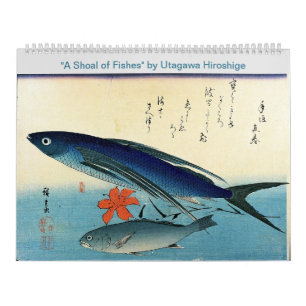 Calendario  Hiroshige es una muestra de peces japoneses impre