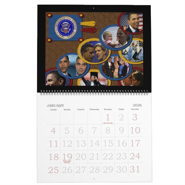 Calendario HISTORIA DE 2009 del Presidente Obama (Jan 2026)