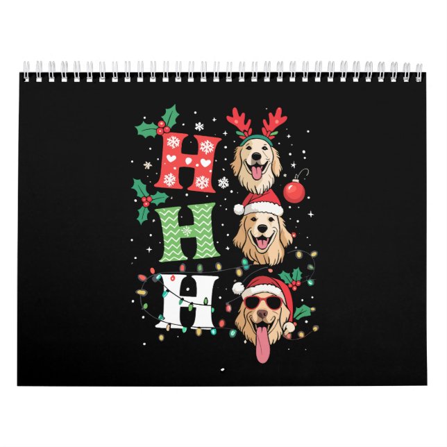 Calendario Ho Ho Ho Retrievers Golden Xmas (Tapa)