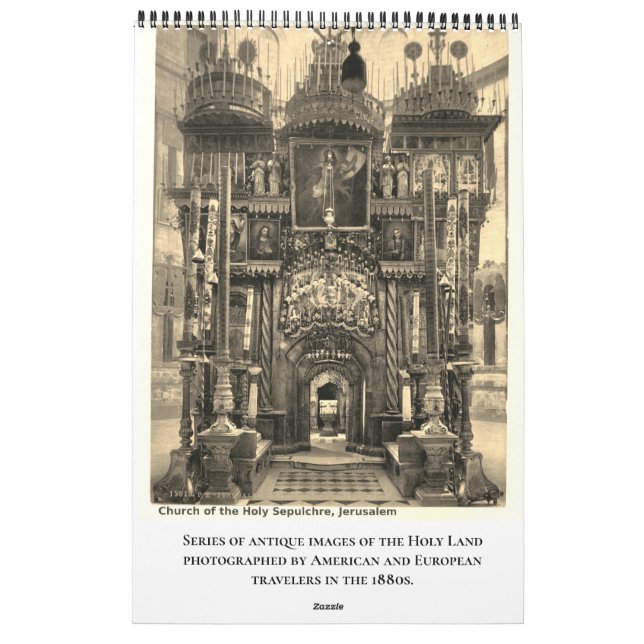 Calendario Holy Land Bible Christian Sites Church Family (Reverso)
