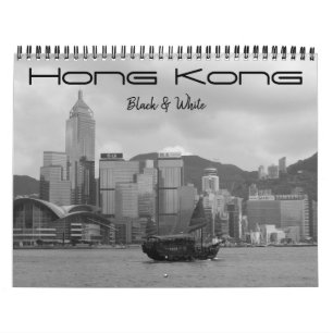 Calendario Hong Kong negro y blanco 2026
