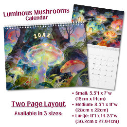 Calendario Hongo sicodélico luminoso personalizado