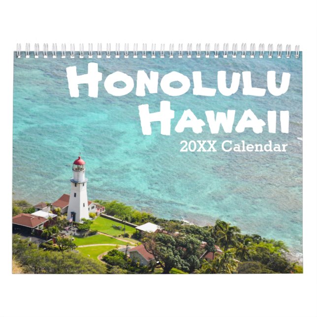 Calendario Honolulu, Oahu, costa de la fotografía de Hawaii (Tapa)