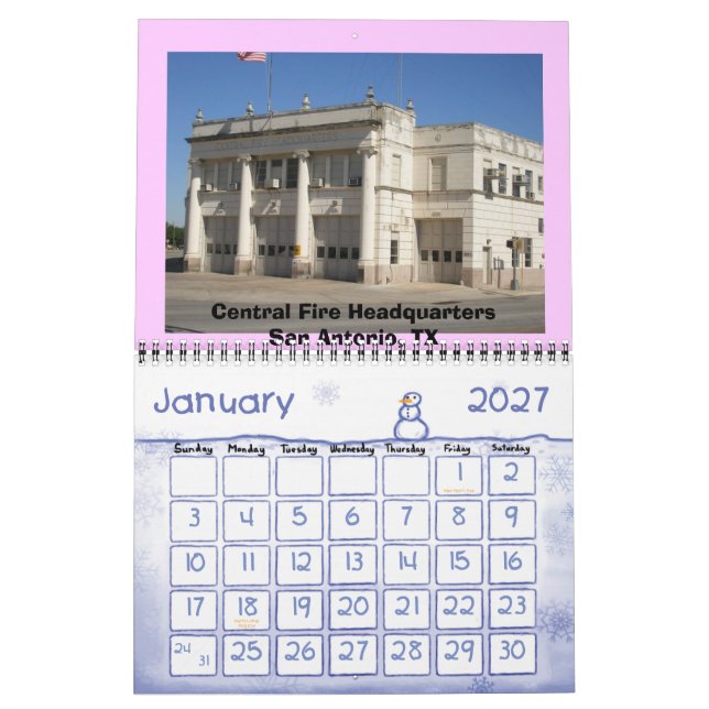 Calendario Honrando a los bomberos (Jan 2027)