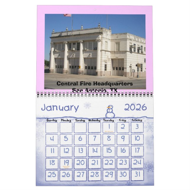 Calendario Honrando a los bomberos (Jan 2026)