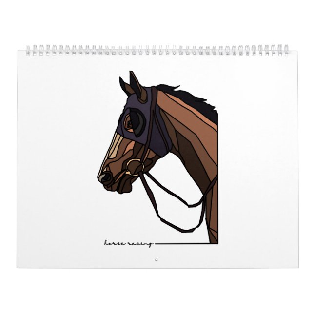 Calendario horse racing horses race horses (Tapa)