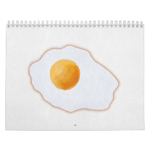 Calendario Huevo Frito Acuarela Estética Arte Minimalista Pri