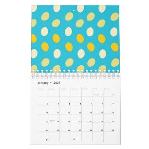 Calendario Huevos Coloridos Blancos Azules Amarillos Nidos de