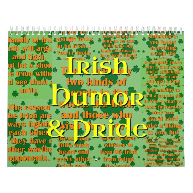 Calendario Humor y orgullo irlandeses (Tapa)