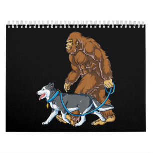 Calendario Husky  Bigfoot Dog Walk Siberian Husky Sasquatch